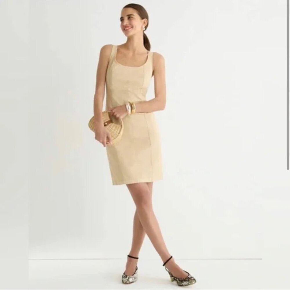 J. Crew Khaki Fitted Lightweight Chino Dress Size 4‎
